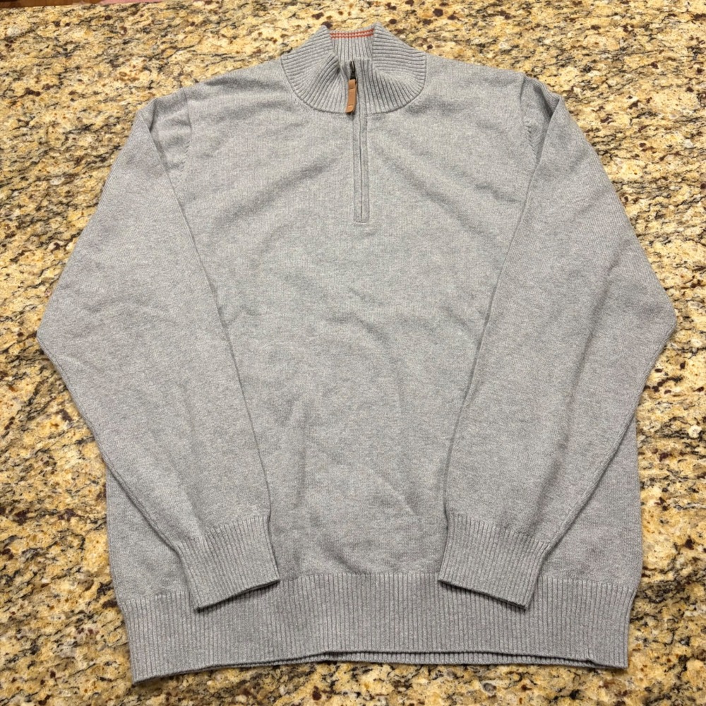 NEW Duluth Trading Co Mens Gray Quarter Zip Pullover Sweater Size Large ws